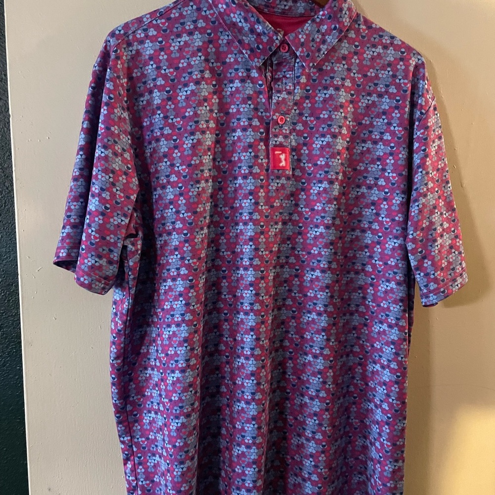 Men's Polo Shirt in Vibrant Purple and Blue